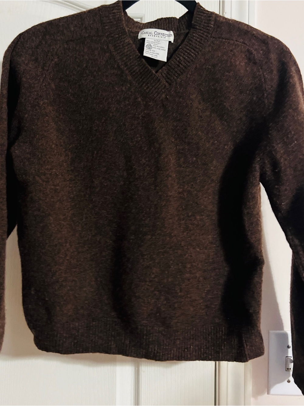 Vintage Wool V-Neck Brown Sweater